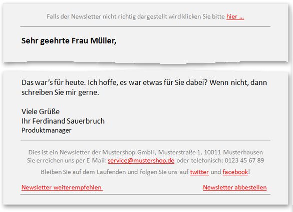 Grundaufbau Newsletter