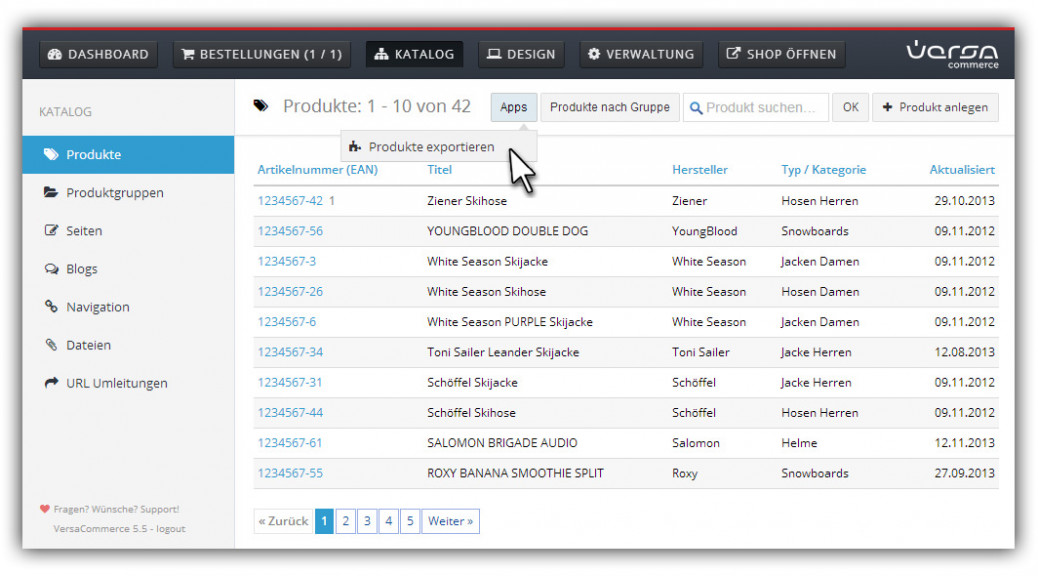 Inbox user interface