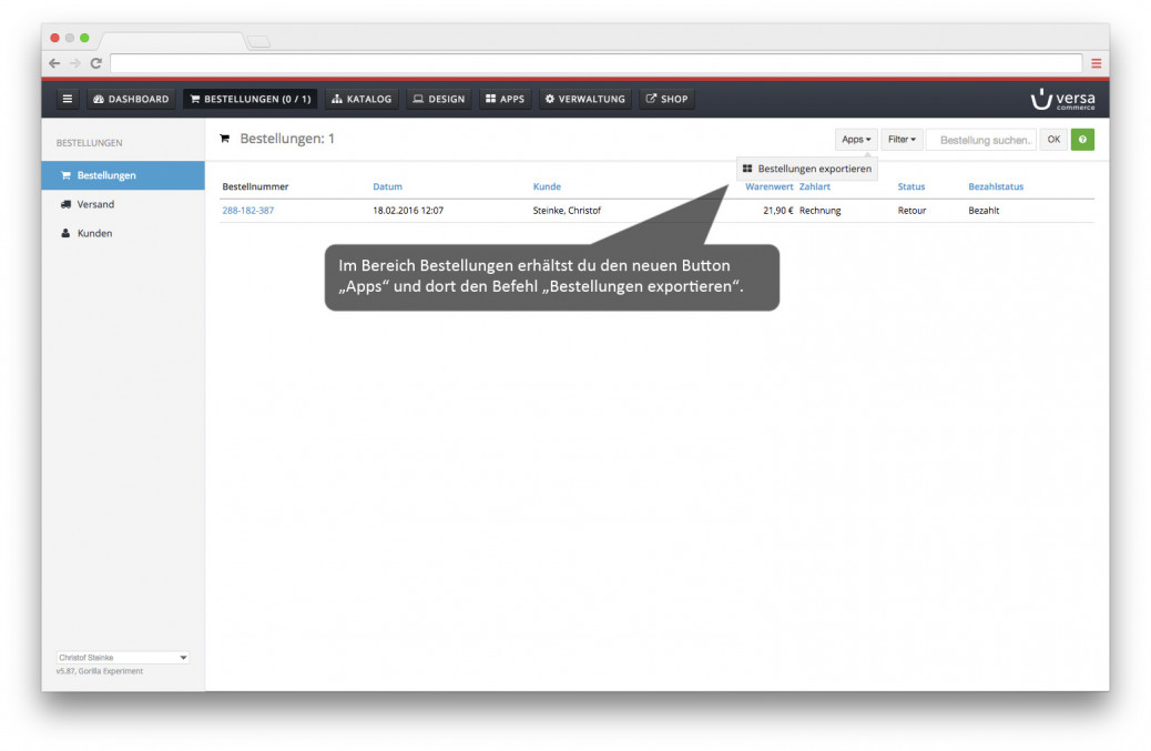 Inbox user interface