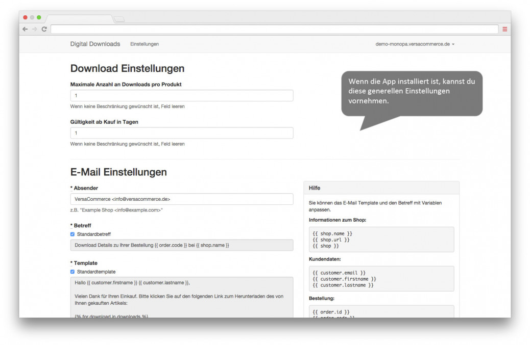 Inbox user interface