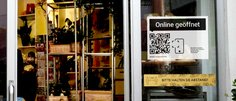 So informierst du Kunden in deinem Schaufenster über deinen Online Shop.