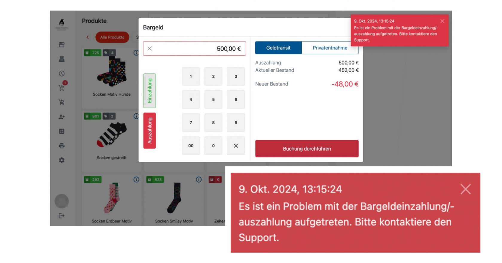 Verbesserung der Fehlermeldungen in VersaPOS App